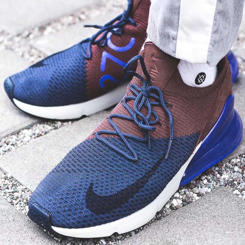 Air Max 270 flyknit blu-marrone